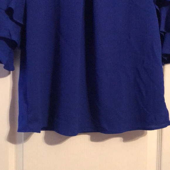 NWO Blue Ruffle Shoulder Blouse - Picture 5 of 6